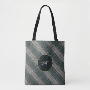 abstract stripes retro pattern tote bag