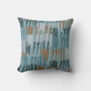 Abstract Stripes Teal Throw Pillow