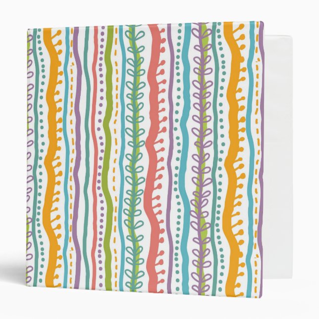 Abstract Stripes Vertical Pattern Binder (Front/Inside)