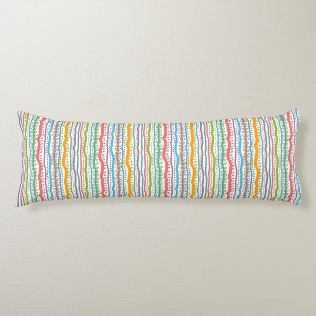 Abstract Stripes Vertical Pattern Body Pillow (Front)