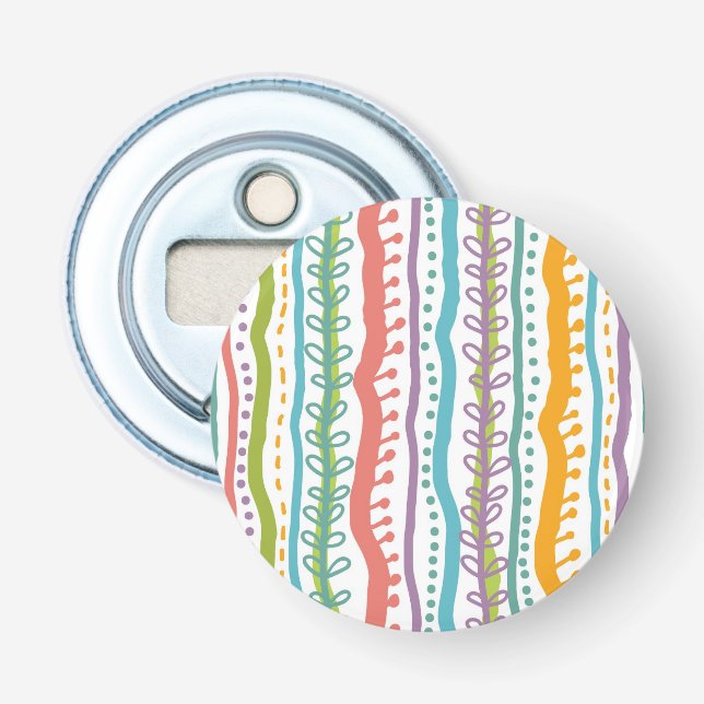 Abstract Stripes Vertical Pattern Bottle Opener (Front)