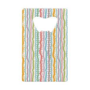 Abstract Stripes Vertical Pattern Credit Card Bottle Opener