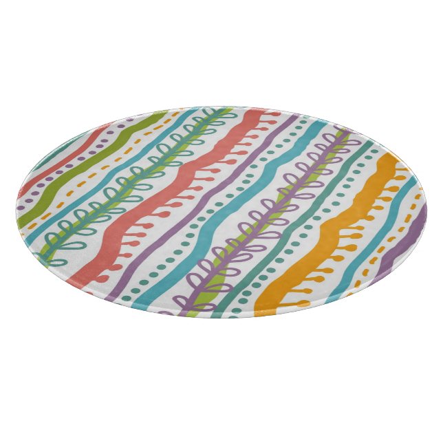 Abstract Stripes Vertical Pattern Cutting Board (Corner)