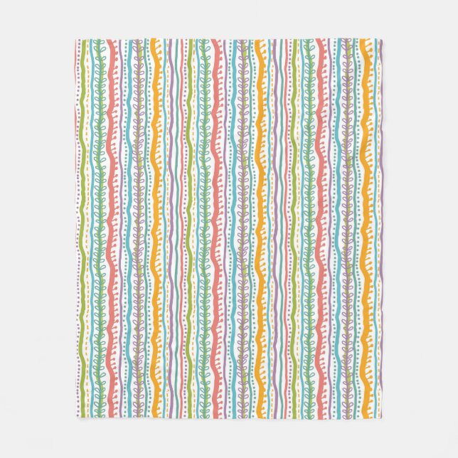 Abstract Stripes Vertical Pattern Fleece Blanket (Front)