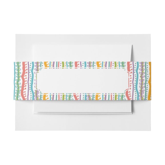 Abstract Stripes Vertical Pattern Invitation Belly Band (Front Example)