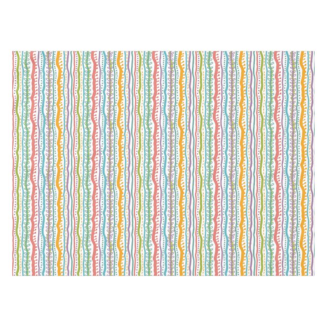 Abstract Stripes Vertical Pattern Tablecloth (Front (Horizontal))