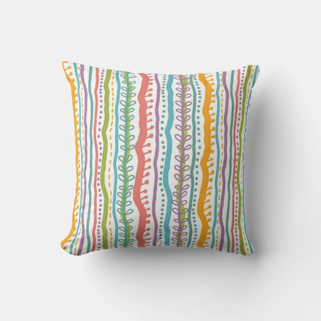 Abstract Stripes Vertical Pattern Throw Pillow (Front)