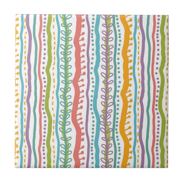 Abstract Stripes Vertical Pattern Tile (Front)
