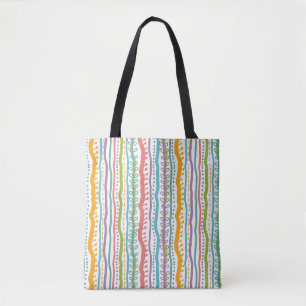 Abstract Stripes Vertical Pattern Tote Bag