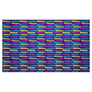 Abstract Strips Pattern - Colours 02 on Dark Blue Fabric