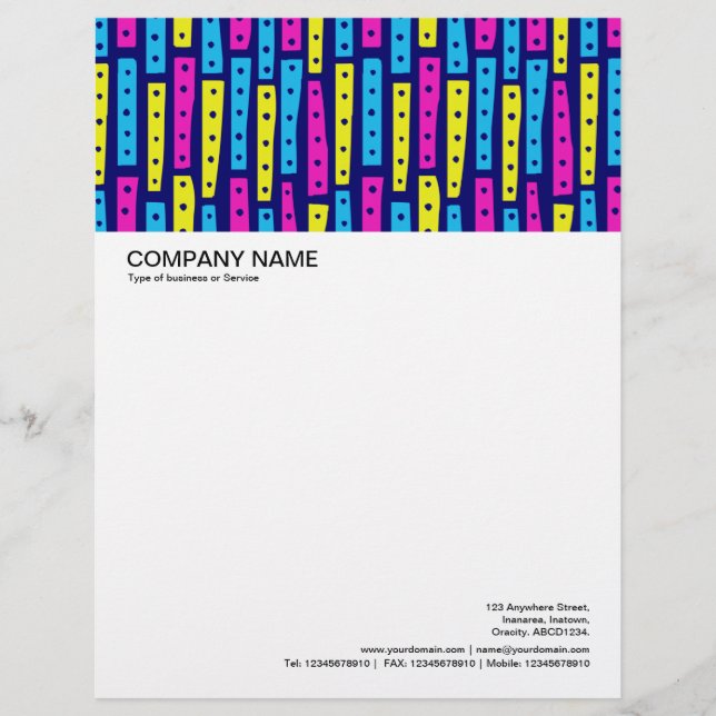 Abstract Strips Vertical - Colours 02 on Dark Blue Letterhead (Front)