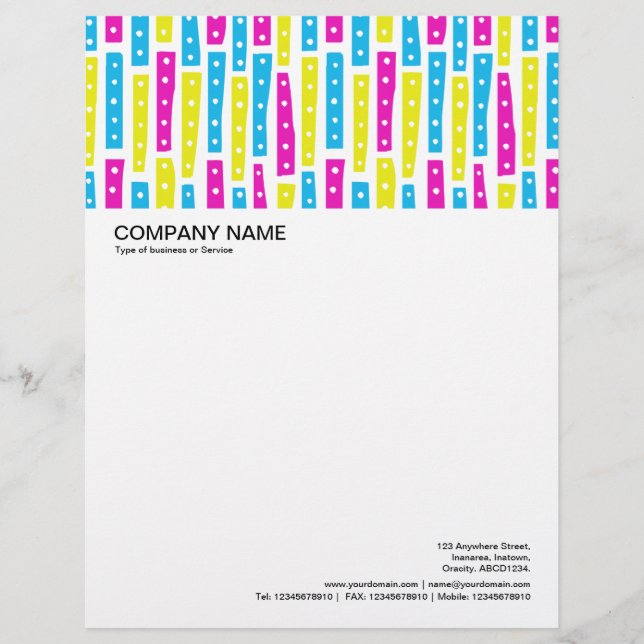 Abstract Strips Vertical - Colours 02 on White Letterhead (Front)