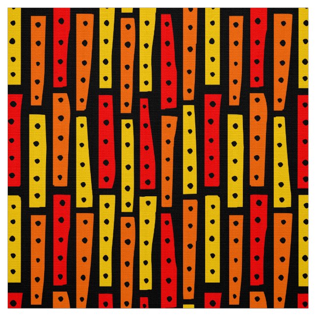 Abstract Strips Vertical - Colours 03 on Black Fabric (Swatch)