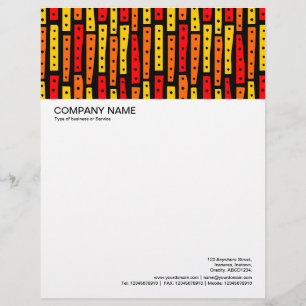 Abstract Strips Vertical - Colours 03 on Black Letterhead