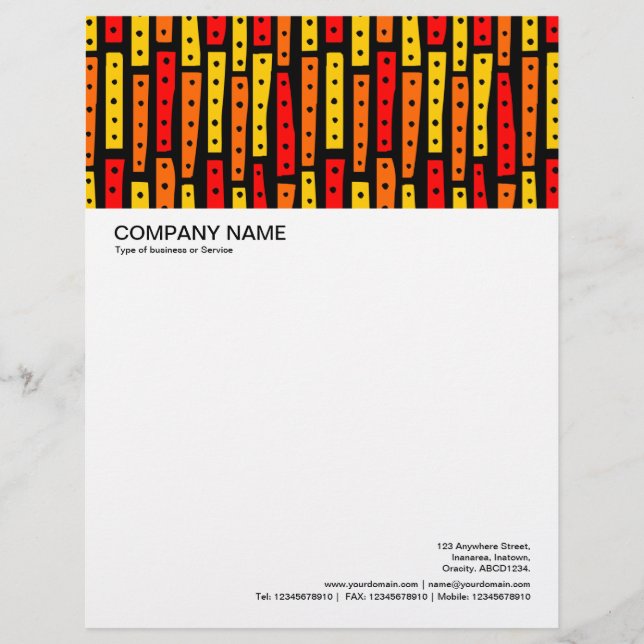 Abstract Strips Vertical - Colours 03 on Black Letterhead (Front)