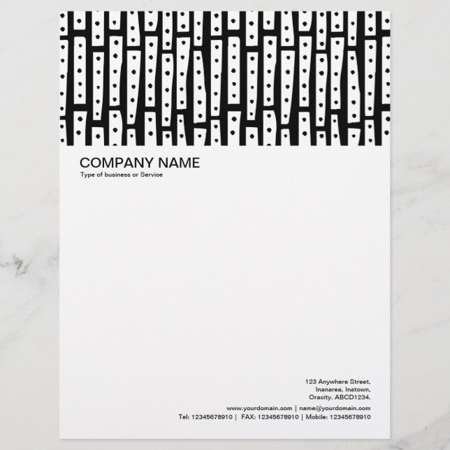 Abstract Strips Vertical - White on Black Letterhead (Front)