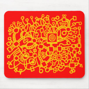 Abstract Structure - Amber on Red Mouse Pad