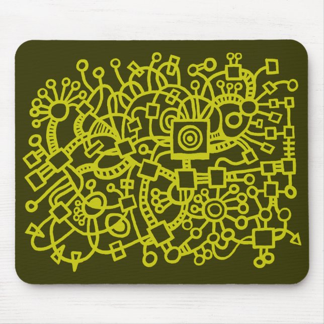 Abstract Structure - Banana on Murky Green Mouse Pad (Front)