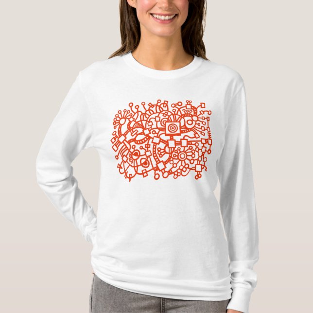 Abstract Structure - Brick Red T-Shirt (Front)
