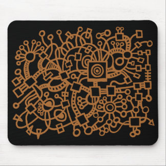 Abstract Structure - Brown on Black Mouse Pad