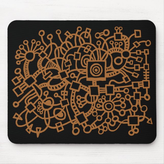Abstract Structure - Brown on Black Mouse Pad (Front)