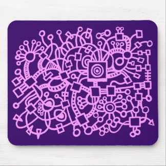 Abstract Structure - Light Violet on Deep Purple Mouse Pad