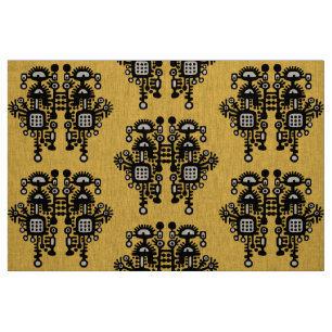 Abstract Structure Pattern - Black and White Fabric