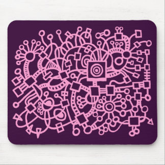 Abstract Structure - Pink on Dark Purple Mouse Pad