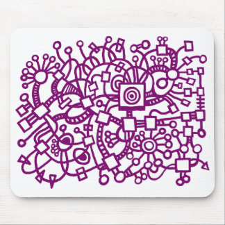 Abstract Structure - Plum on White Mouse Pad