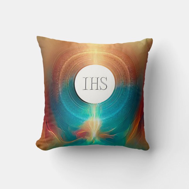 Abstract Style Communion Host Expressionist Effect Throw Pillow (Front)