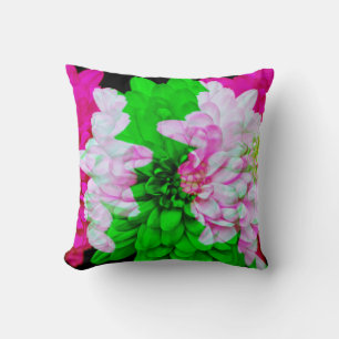 Abstract Style Flower Art Pink Green Pillow