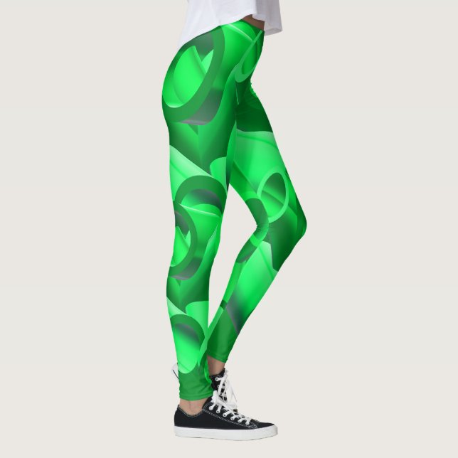 Abstract style of 3d pipes with modern digital art leggings (Right)
