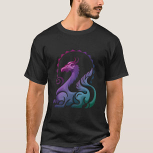 Abstract Stylish Purple Dragon Gradient Logo  T-Shirt
