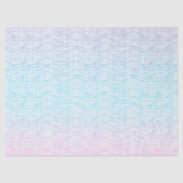 Abstract Stylized Beach Waves Modern pattern Tissue Paper (Front)