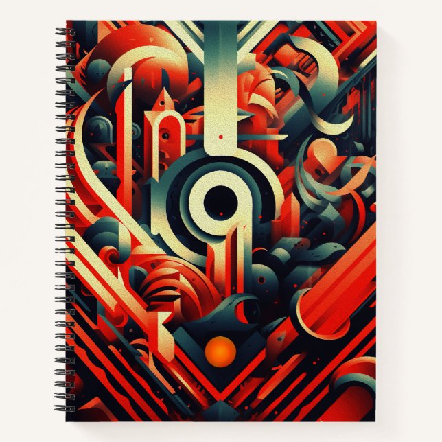 Abstract Stylized Shaped Notebook (Front)