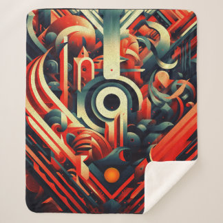 Abstract Stylized Shapes Sherpa Blanket