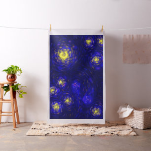 Abstract stylized starry night fabric