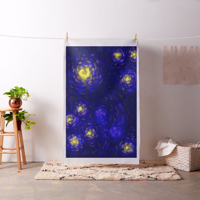 Abstract stylized starry night fabric (In Situ)