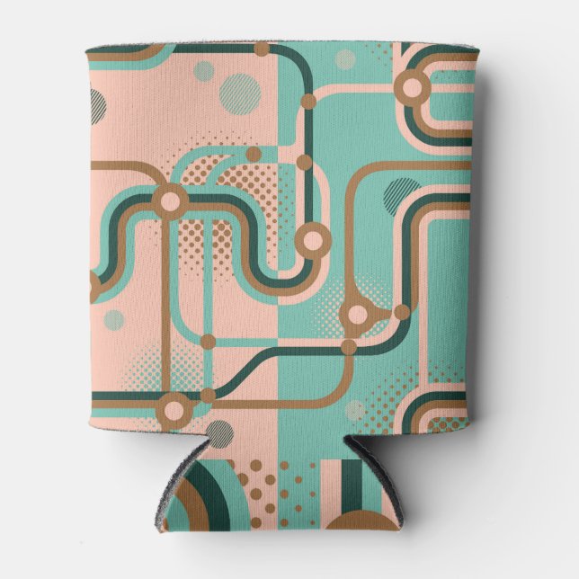 Abstract subway map, dual patterns. can cooler (Front)
