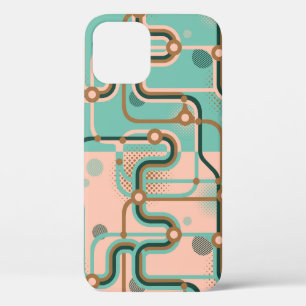 Abstract subway map, dual patterns. iPhone 12 case