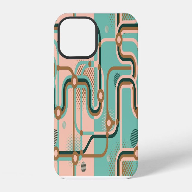 Abstract subway map, dual patterns. iPhone case (Back)