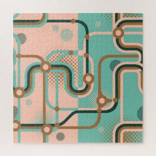 Abstract subway map, dual patterns. jigsaw puzzle