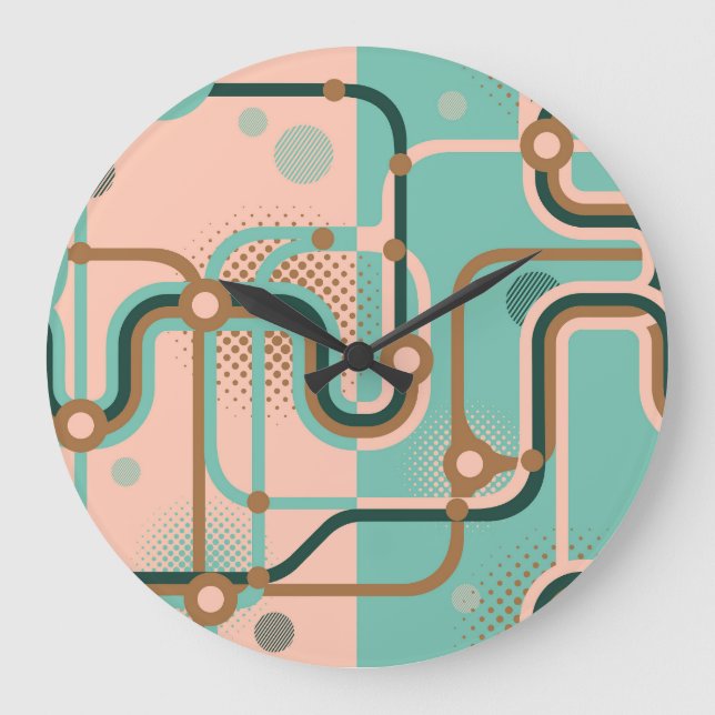 Abstract subway map, dual patterns. large clock (Front)