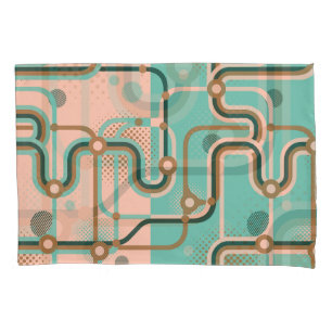 Abstract subway map, dual patterns. pillowcase