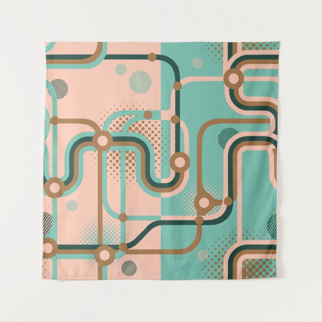 Abstract subway map, dual patterns. tapestry (Front)