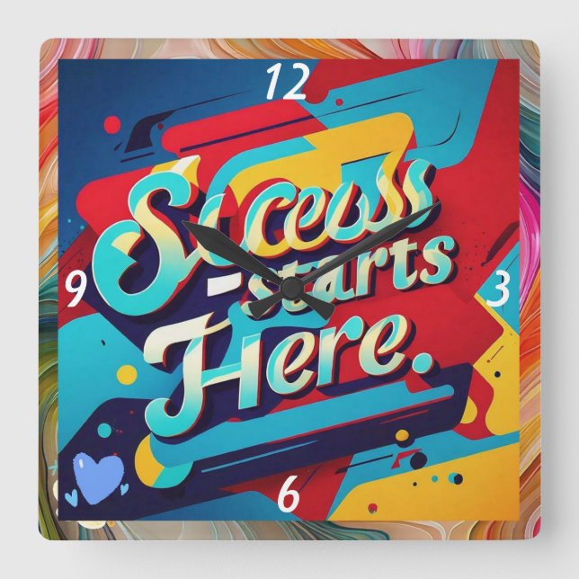 "Abstract Success Visualization" Square Wall Clock (Front)