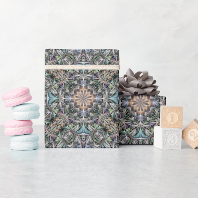 Abstract Succulent Garden Rosette Trellis Pattern Wrapping Paper (Baby Shower)