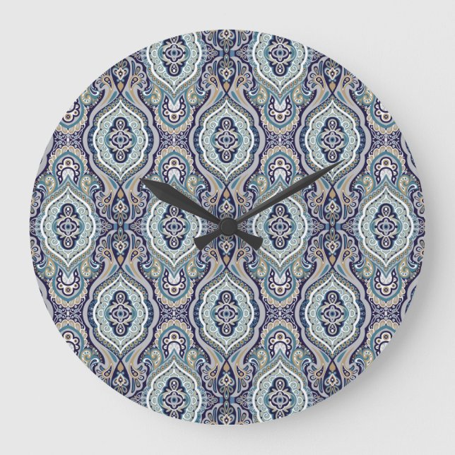 Abstract Suitable Fabric Wallpaper Design Large Clock (Front)