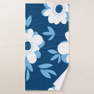Abstract summer floral seamless pattern bath towel