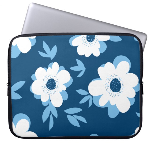 Abstract summer floral seamless pattern laptop sleeve (Front)